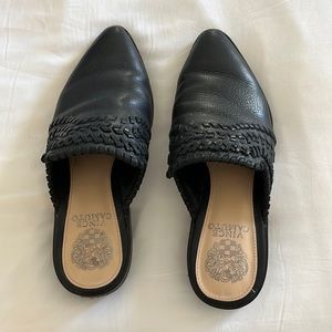 Vince camuto, leather, mules, black, size 6.5